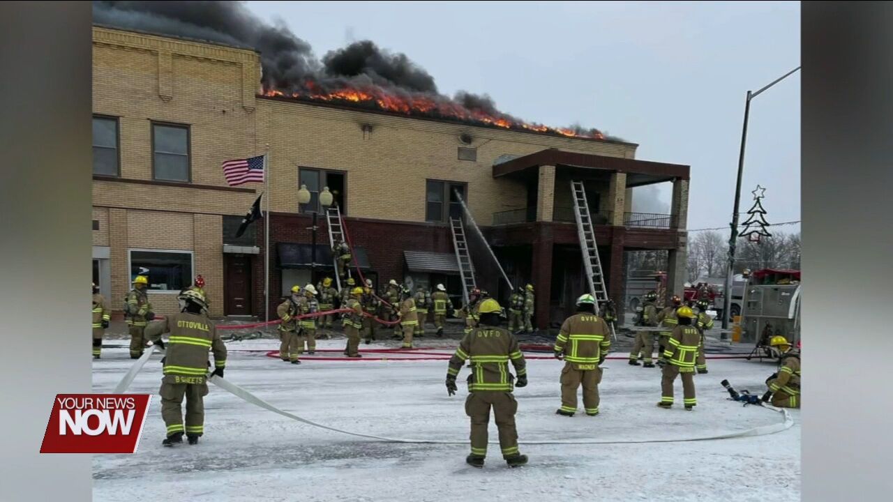 UPDATE - Multiple fire departments battle a downtown fire in the village of Continental